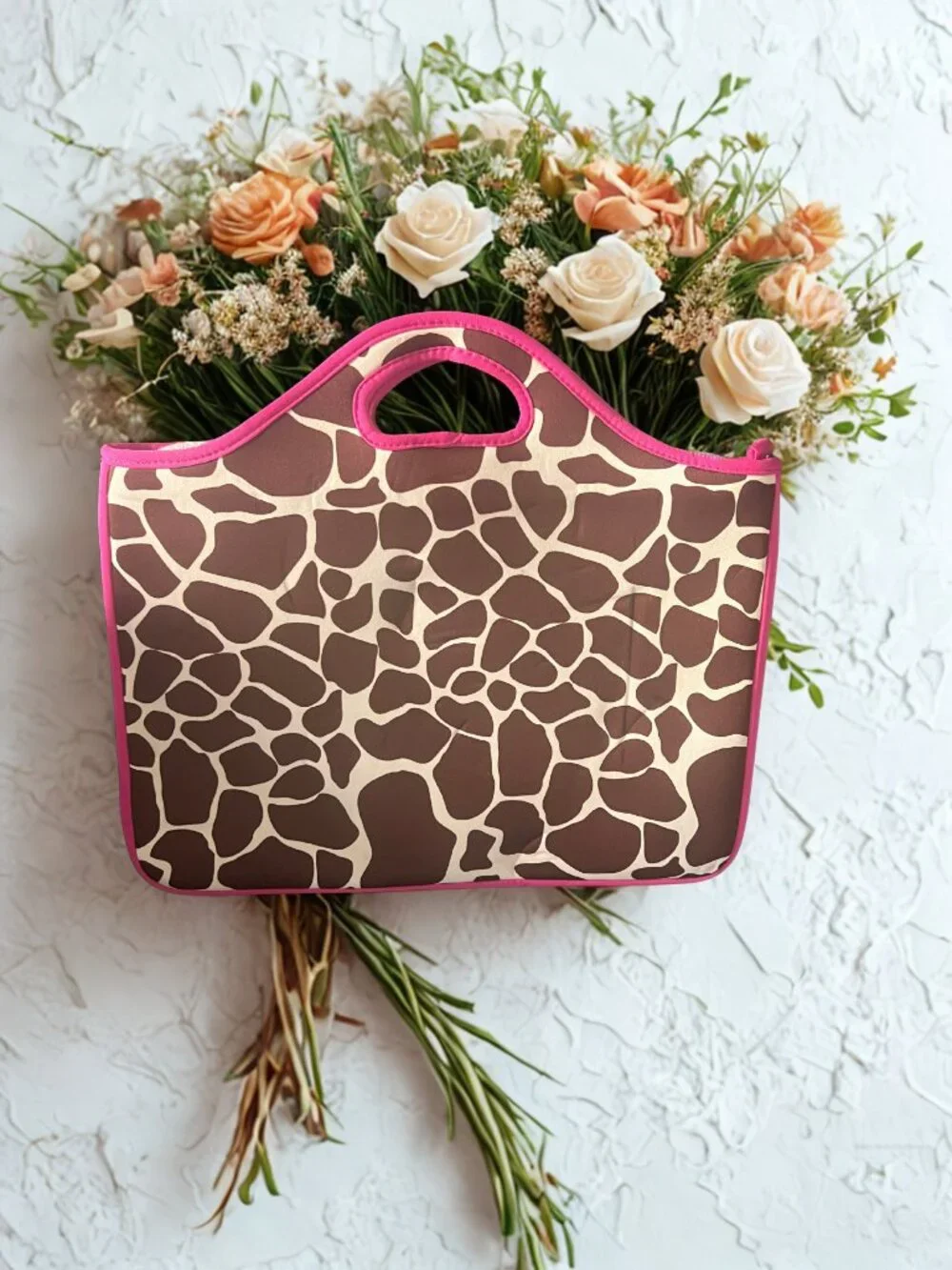 Laptop Bag - Pink & Brown